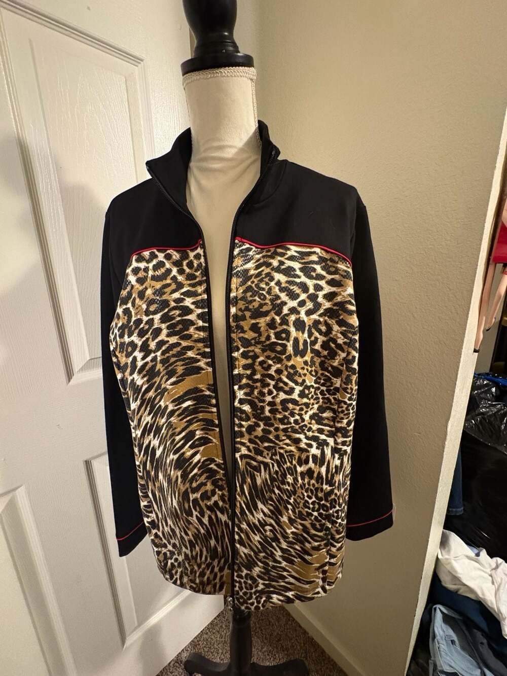 Allison Daley Leopard Full Zip Jacket XL
